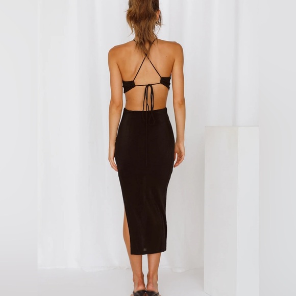 Hello Molly black midi cut out dress - Picture 2 of 7